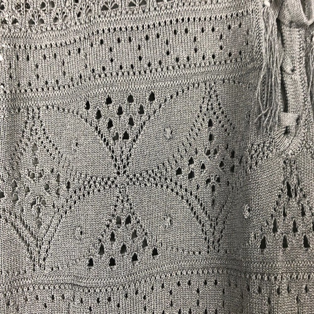 SALE A.L.C. Trevi Black V-Neck Tie-Front Detail Crochet Fringed Midi Dress Large - Picture 11 of 15